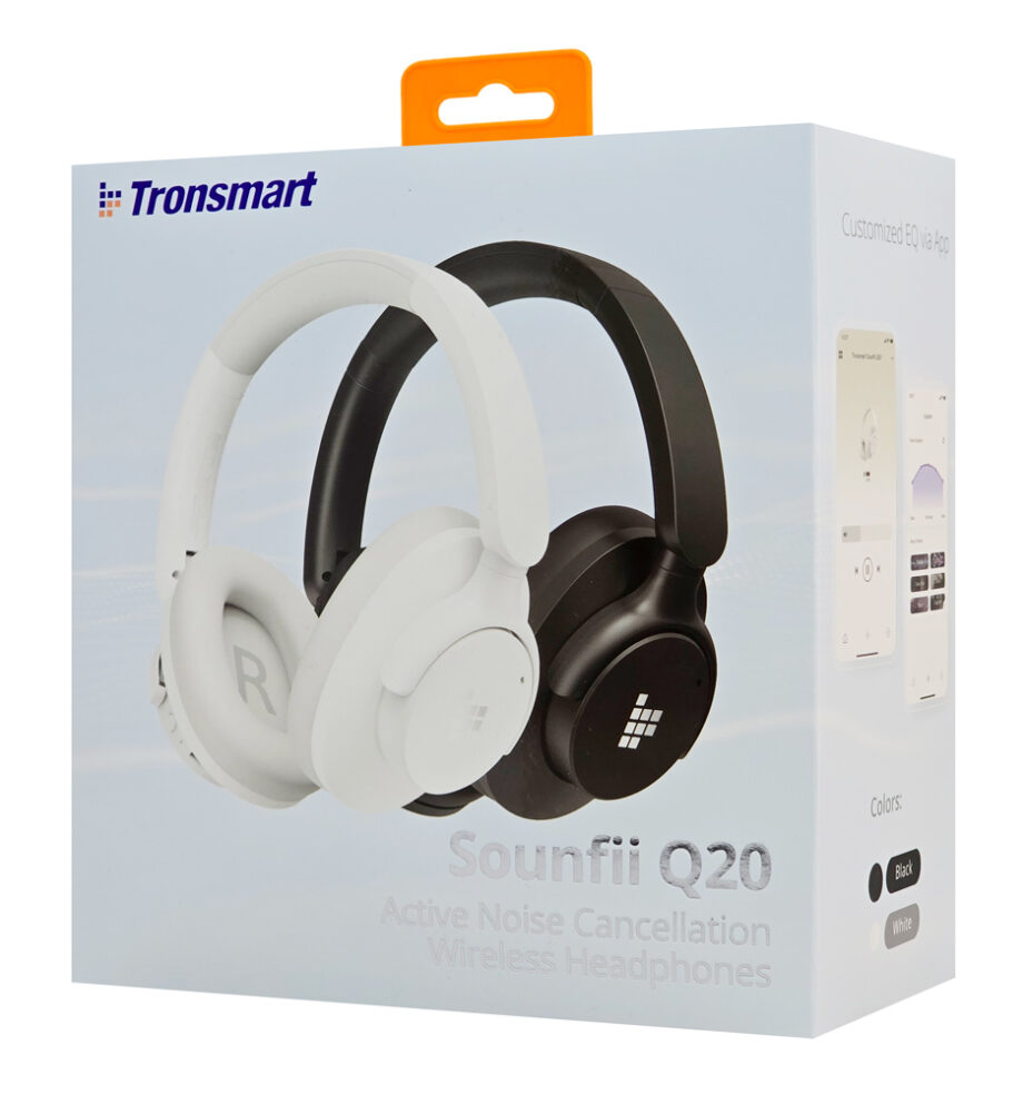 TRONSMART headphones Sounfii Q20, ασύρματα & ενσύρματα, ANC, Φ40mm, 500mAh, μαύρα